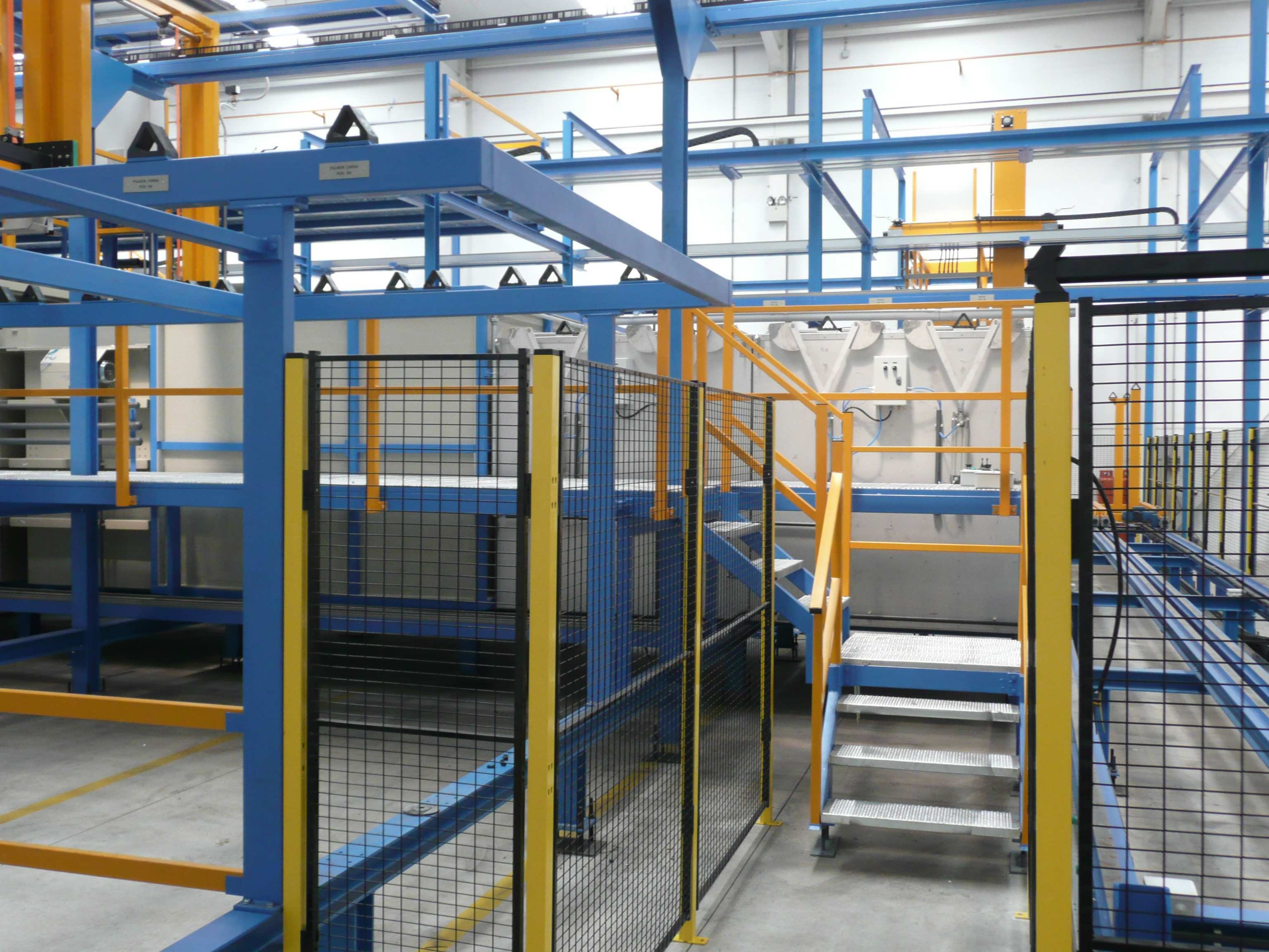 Línea galvánica automática con estructura y pasarela